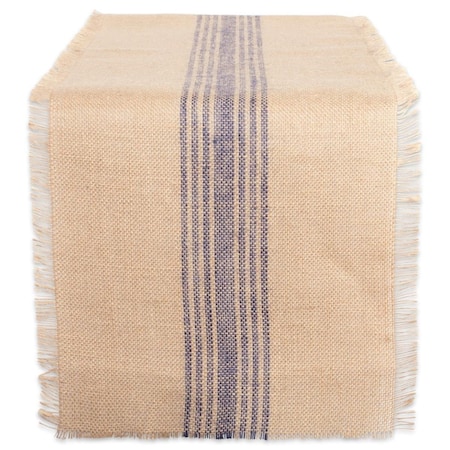 Fastfood 14 x 72 in. French Blue Middle Stripe Burlap Table Runner FA1535565
